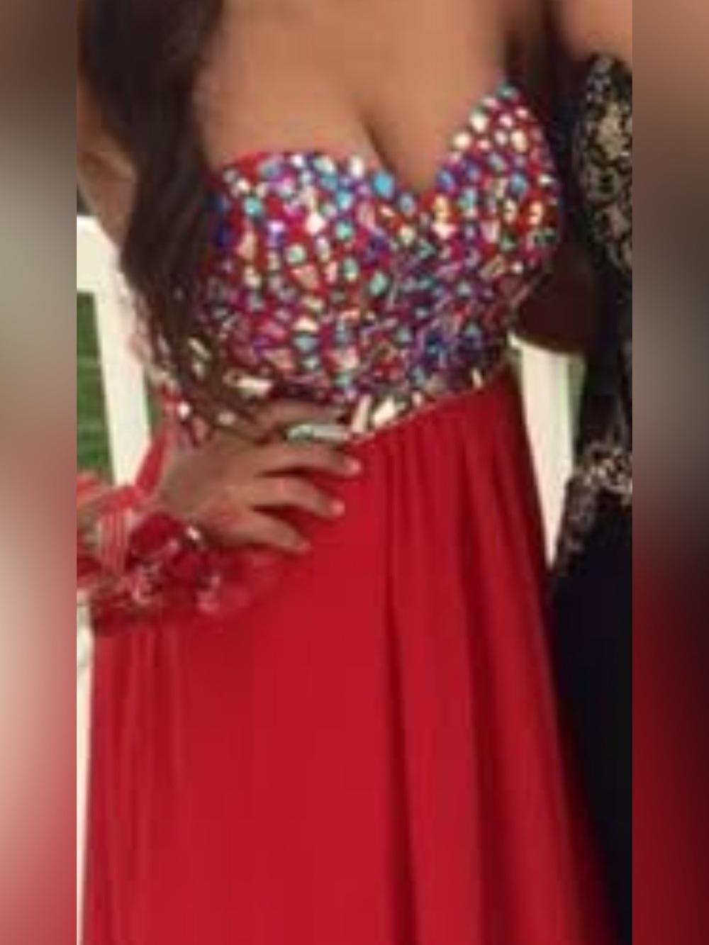 Red custom made Prom Dress, Night out, Party Open Back& Sides Sz 4 - Picture 15 of 15